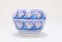 Khurja pottery Indoor Pot Apple Shape Sky Blue Colour Small Size 3 Inches