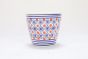 Khurja Pottery Indoor Pot Glass Shape Red and Blue Colour Medium Size 5 Inches