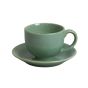 Khurja Pottery Cup Saucer Chirag Pastel Green 6+6 | Hand painted | Kitchen ware | Home Décor | Pastel Green