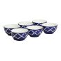 Khurja Pottery Bowl Small Blue |Handcrafted Glossy Ceramic Serving Soup Bowl | Blue Colour (Set of 6Pcs)