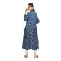 KURTA ANGRAKHA BLOCK PRINT BLUE WITH PIPING XL